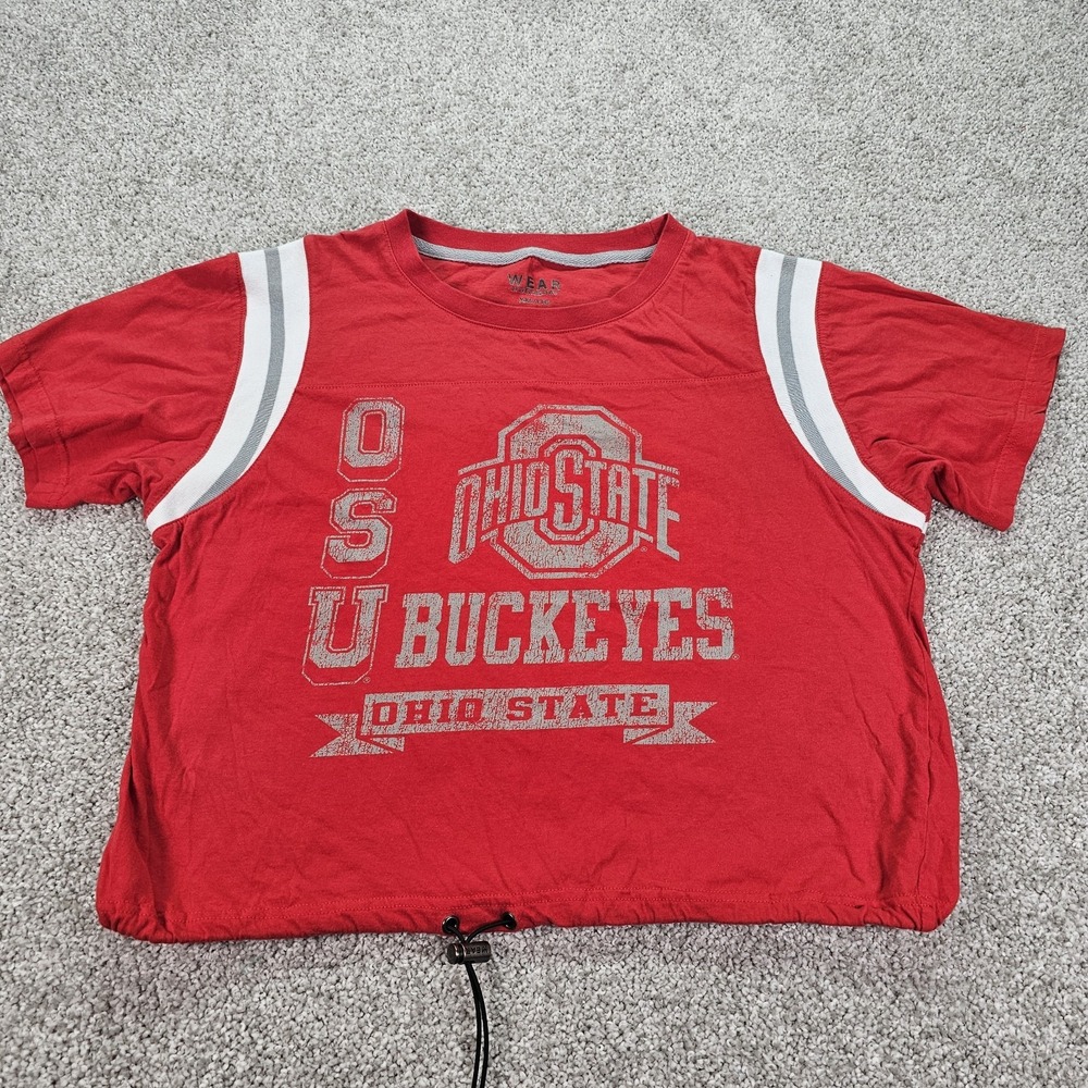 Ohio State Buckeyes Womens Tshirt Red 2XL Cropped‎ Cinch
